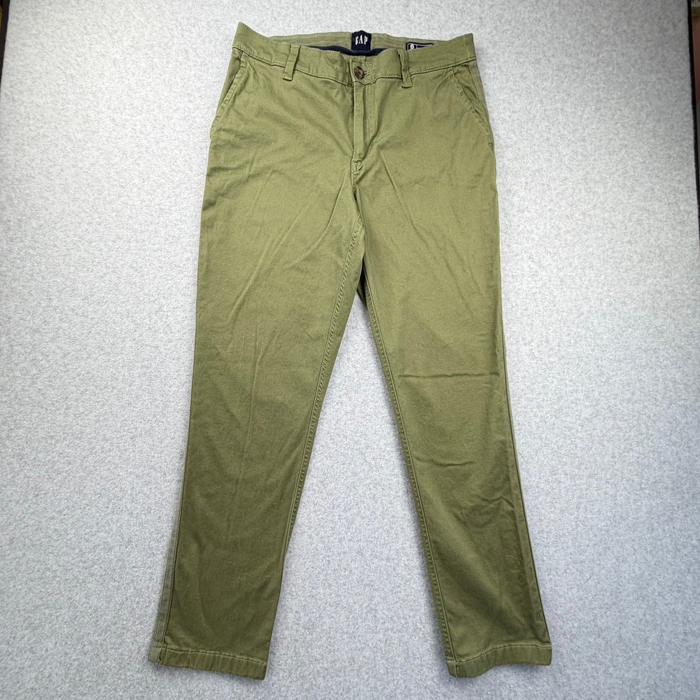 Gap Relaxed Girlfriend Chino Pants Olive Green Size 6 Stretch Twill